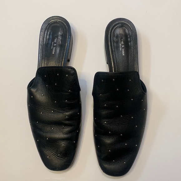 rag & bone Shoes - Rag & Bone women’s black and silver studded sliders